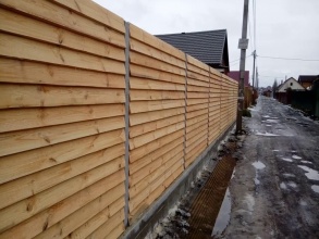 Деревянный забор елочка 150 метров фото в Павлово